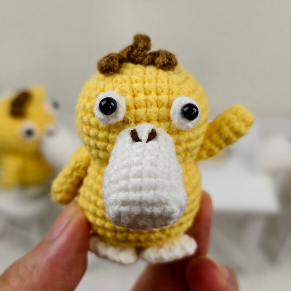 Handmade Amigurumi Crochet Pokemon Psyduck Plushie - Picture 1 of 6